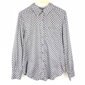 Caslon Polka Dot button up Tailored blouse.